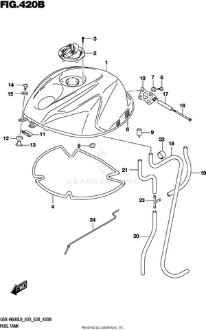 Fuel Tank (gsx-r600l9 E28) Schematic