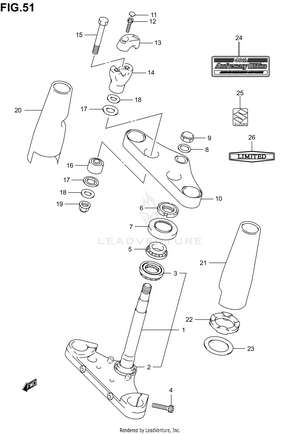 Steering Stem (model K1/k2/k3/k4) Schematic