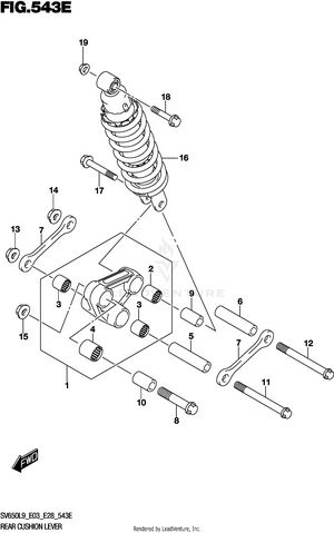 Rear Cushion Lever (sv650xal9 E28) Schematic