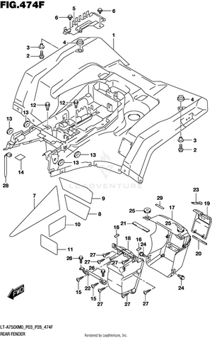Rear Fender (lt-a750xpm0 P33) Schematic