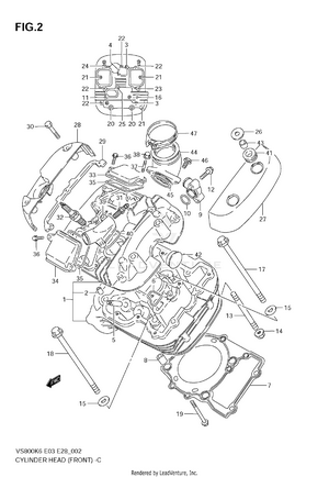 Cylinder Head (front) Schematic