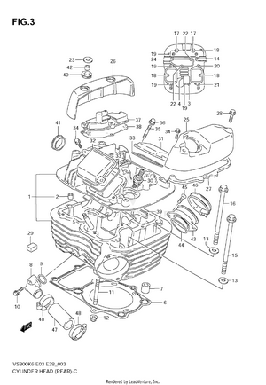 Cylinder Head (rear) Schematic