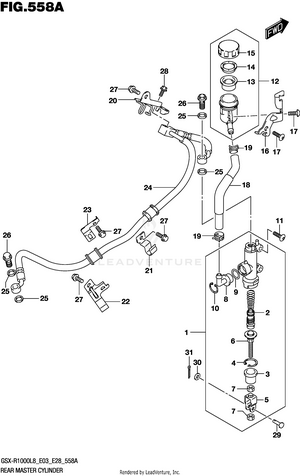 Rear Master Cylinder (gsx-r1000l8 E03) Schematic