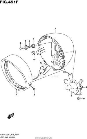 Headlamp Housing (vl800bl5 E28) Schematic