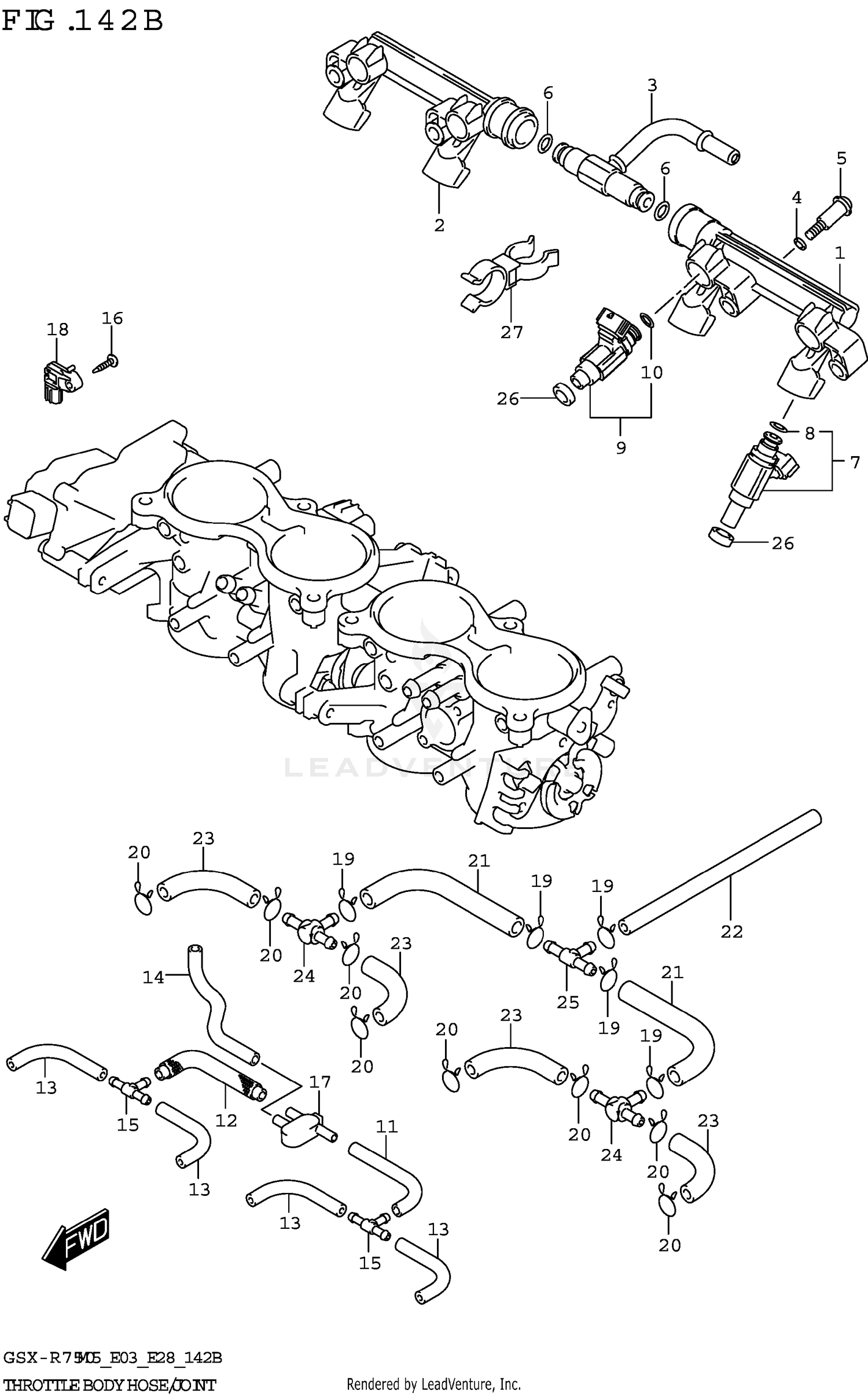 THROTTLE BODY HOSE/JOINT (E33)