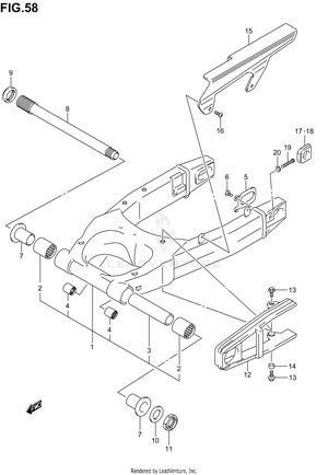 Rear Swinging Arm (model K3/k4) Schematic