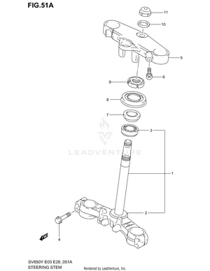 Steering Stem (sv650sx/sy E28) Schematic