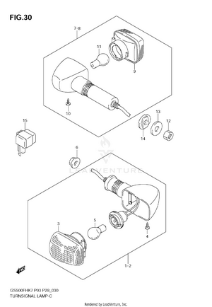 Turnsignal Lamp (gs500h E28, E95) Schematic