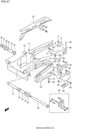 Rear Swinging Arm (model L/m/n/p) Schematic
