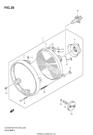 Headlamp (gs500h E28, E95) Schematic