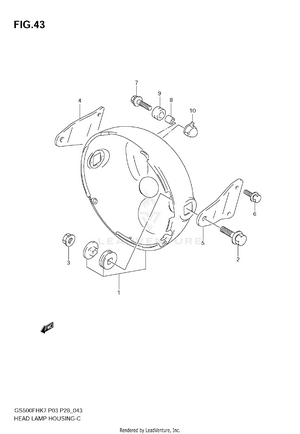 Headlamp Housing (without Cowling) Schematic