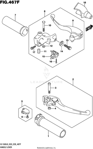 Handle Lever (vl1500tl8 E28) Schematic