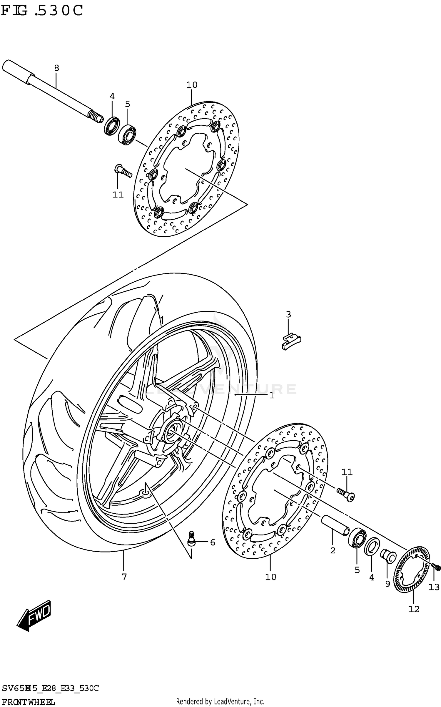FRONT WHEEL (SV650XA:(E28))