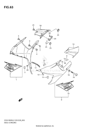 Side Cowling (44x) Schematic