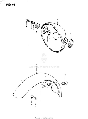Housing Headlamp - Front Fender Schematic