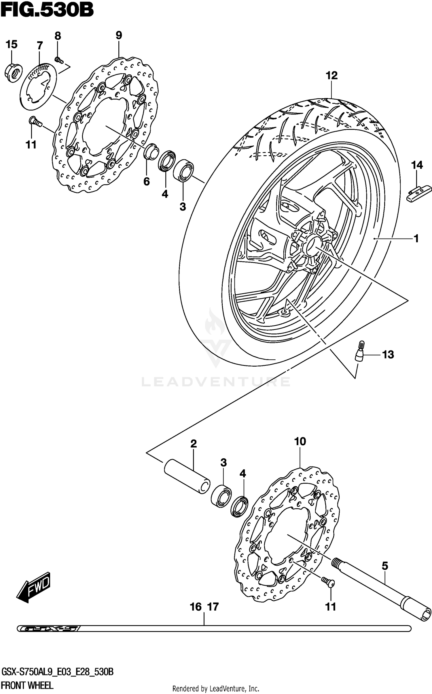 FRONT WHEEL (GSX-S750ZL9 E33)