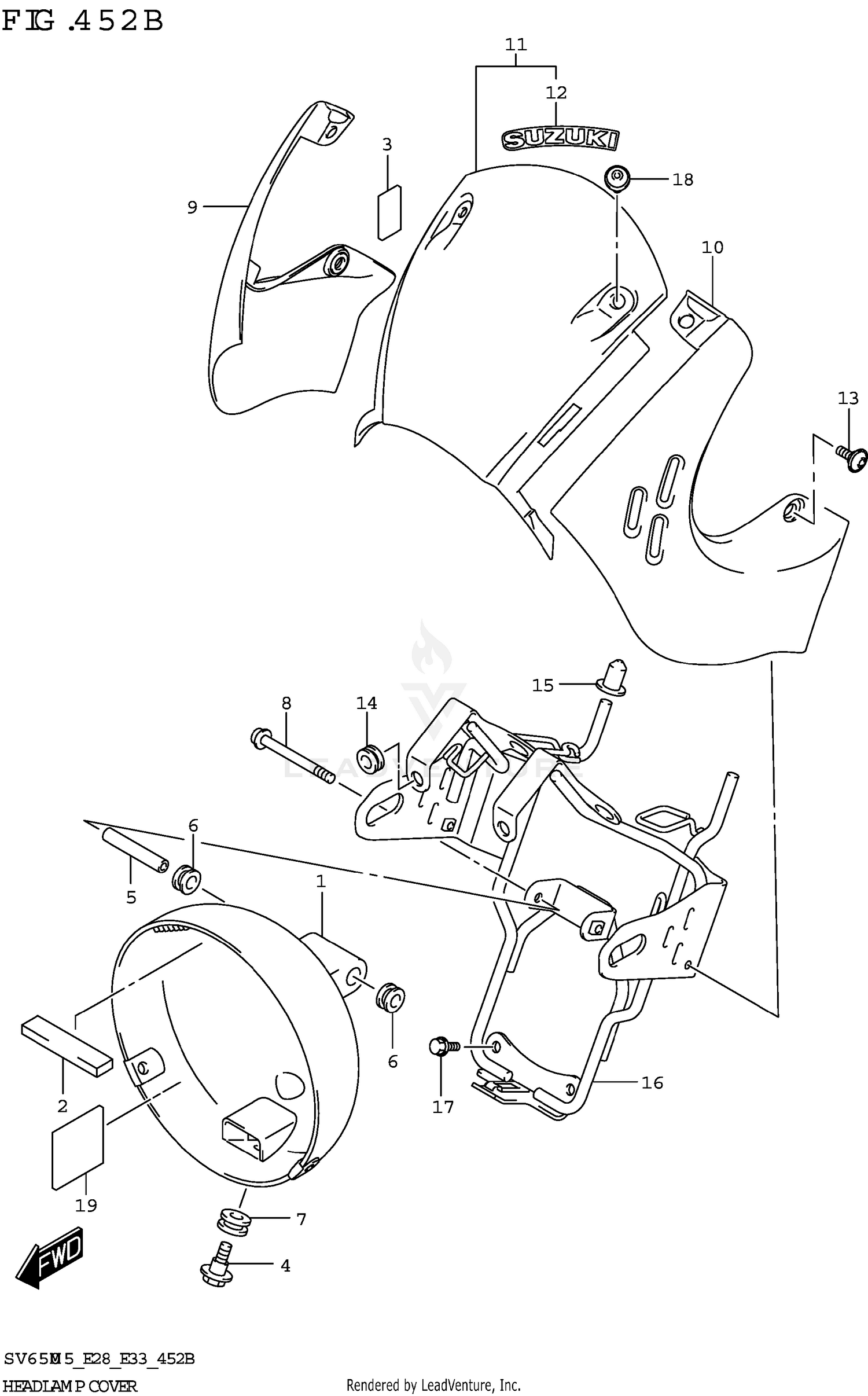 HEADLAMP COVER ((SV650XA):(E28))