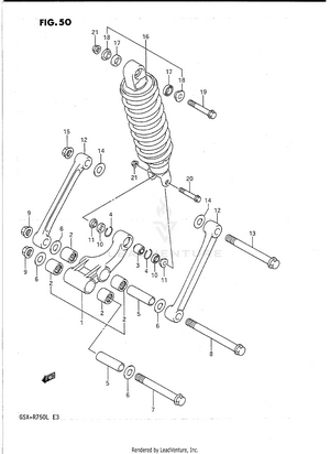 Rear Cushion Lever (model J/k) Schematic