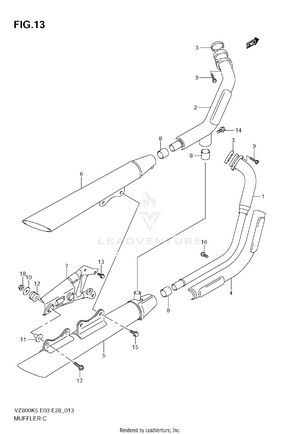 Muffler (model K5/k6/k7/k8) Schematic