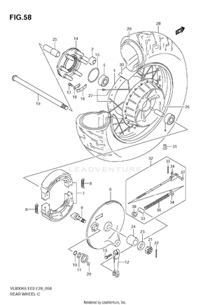 Rear Wheel (vl800k6/tk6/k7/tk7/k8/tk8/k9/tk9) Schematic