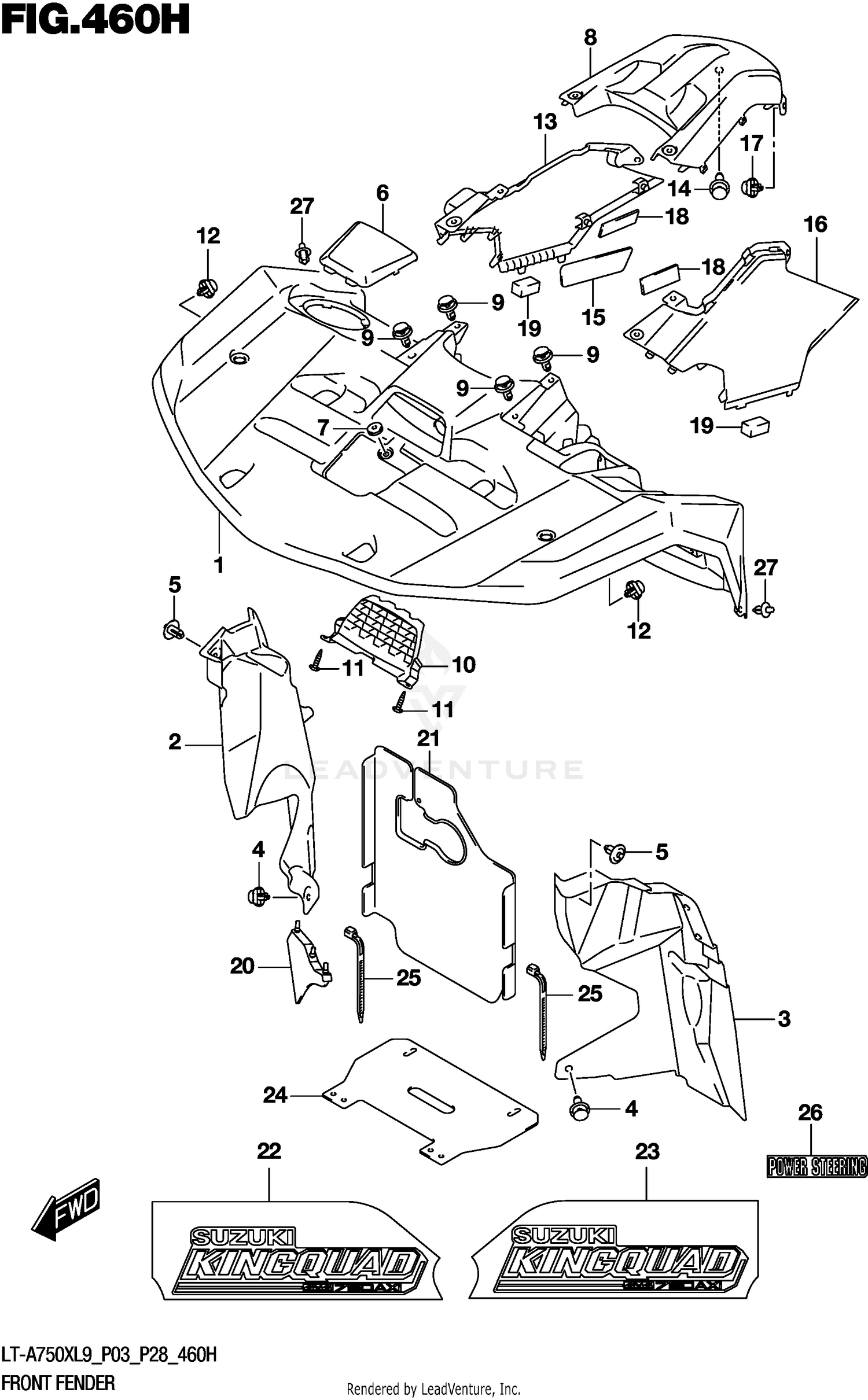 FRONT FENDER (LT-A750XPZL9 P28)