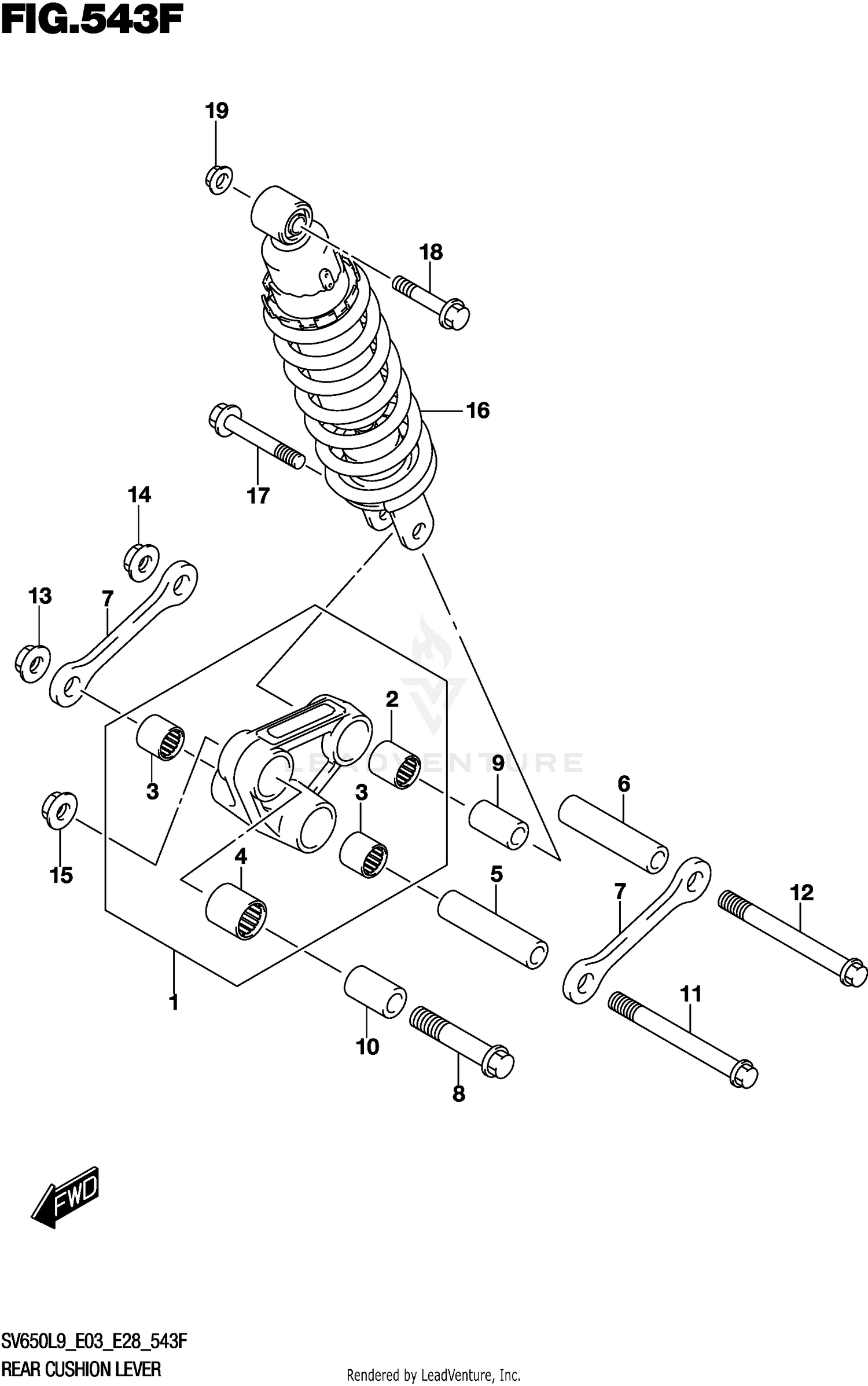 REAR CUSHION LEVER (SV650XAL9 E33)