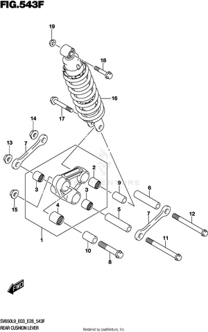 Rear Cushion Lever (sv650xal9 E33) Schematic