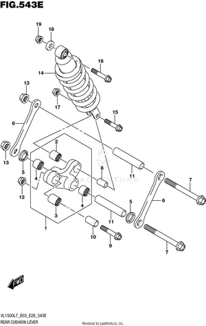 Rear Cushion Lever (vl1500tl7 E03) Schematic