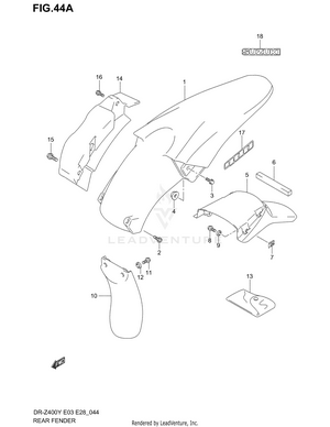 Rear Fender (model K4) Schematic