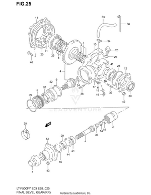 Final Bevel Gear (rear)(model W/x) Schematic