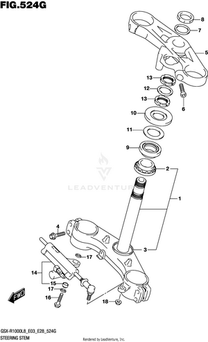 Steering Stem (gsx-r1000rzl8 E28) Schematic
