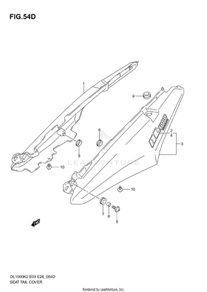 Seat Tail Cover (model K6) Schematic
