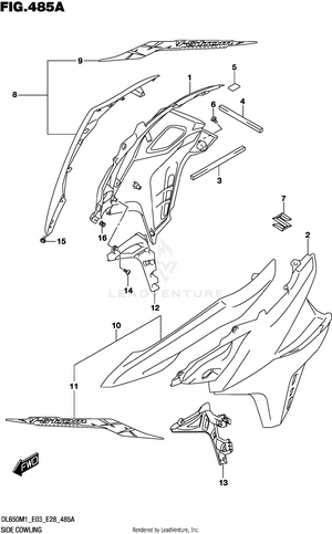 Side Cowling (dl650a) Schematic