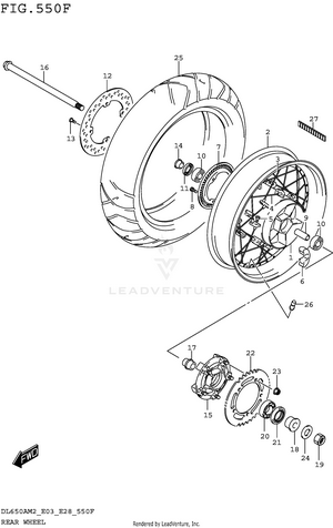 Rear Wheel (dl650xam2 E33) Schematic