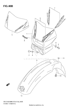 Front Fender (model K7/k8) Schematic