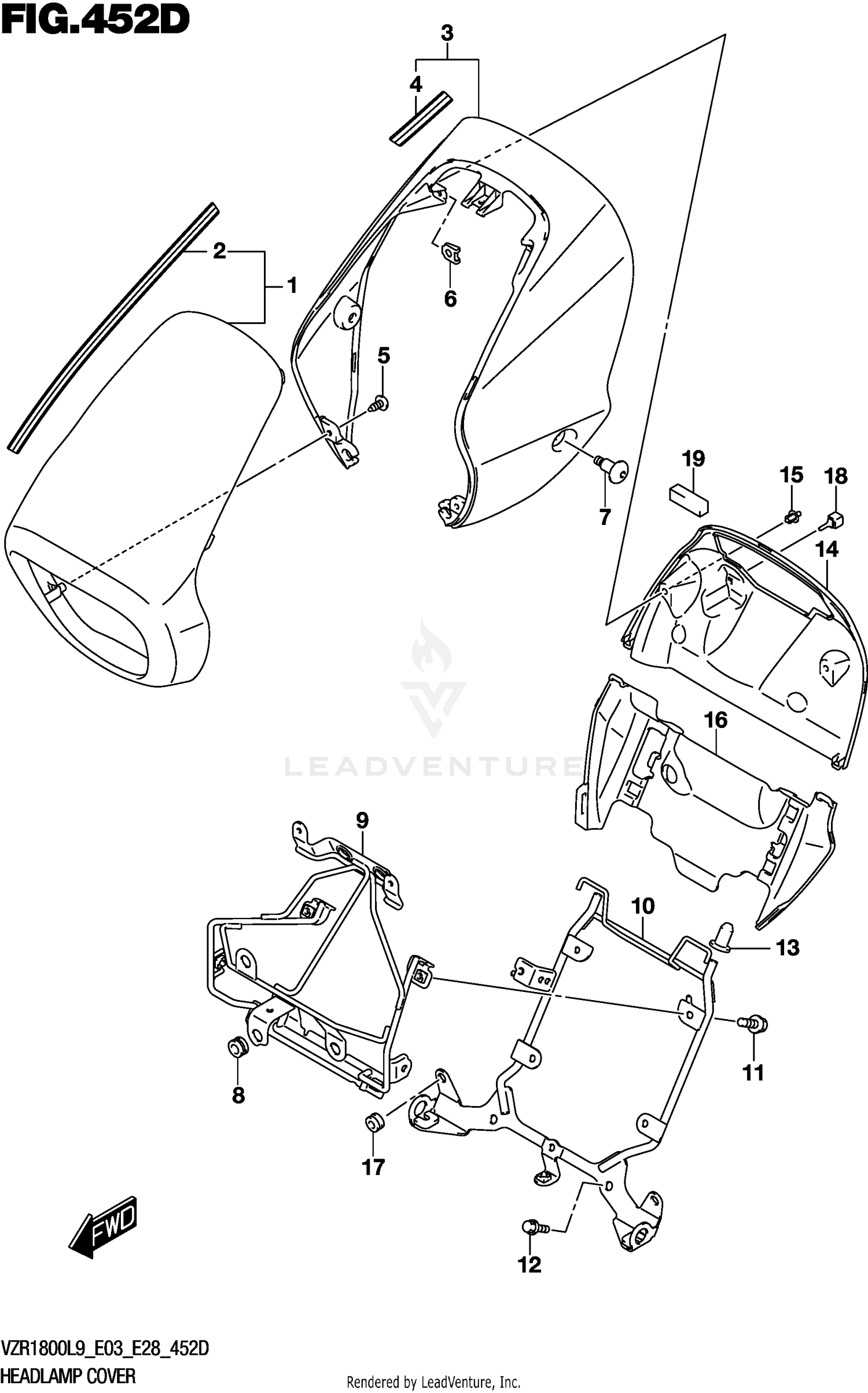 HEADLAMP COVER (VZR1800BZL9 E28) (AJP)