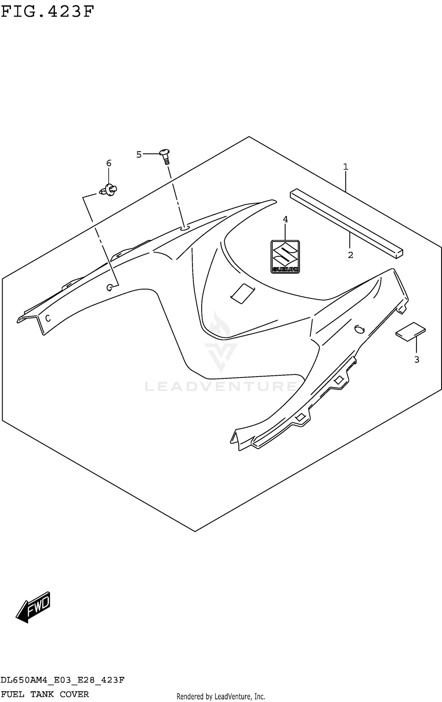 FUEL TANK COVER (DL650XAM4 E33)