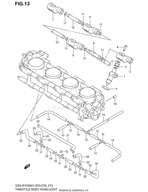 Throttle Body Hose/joint (model K1) Schematic