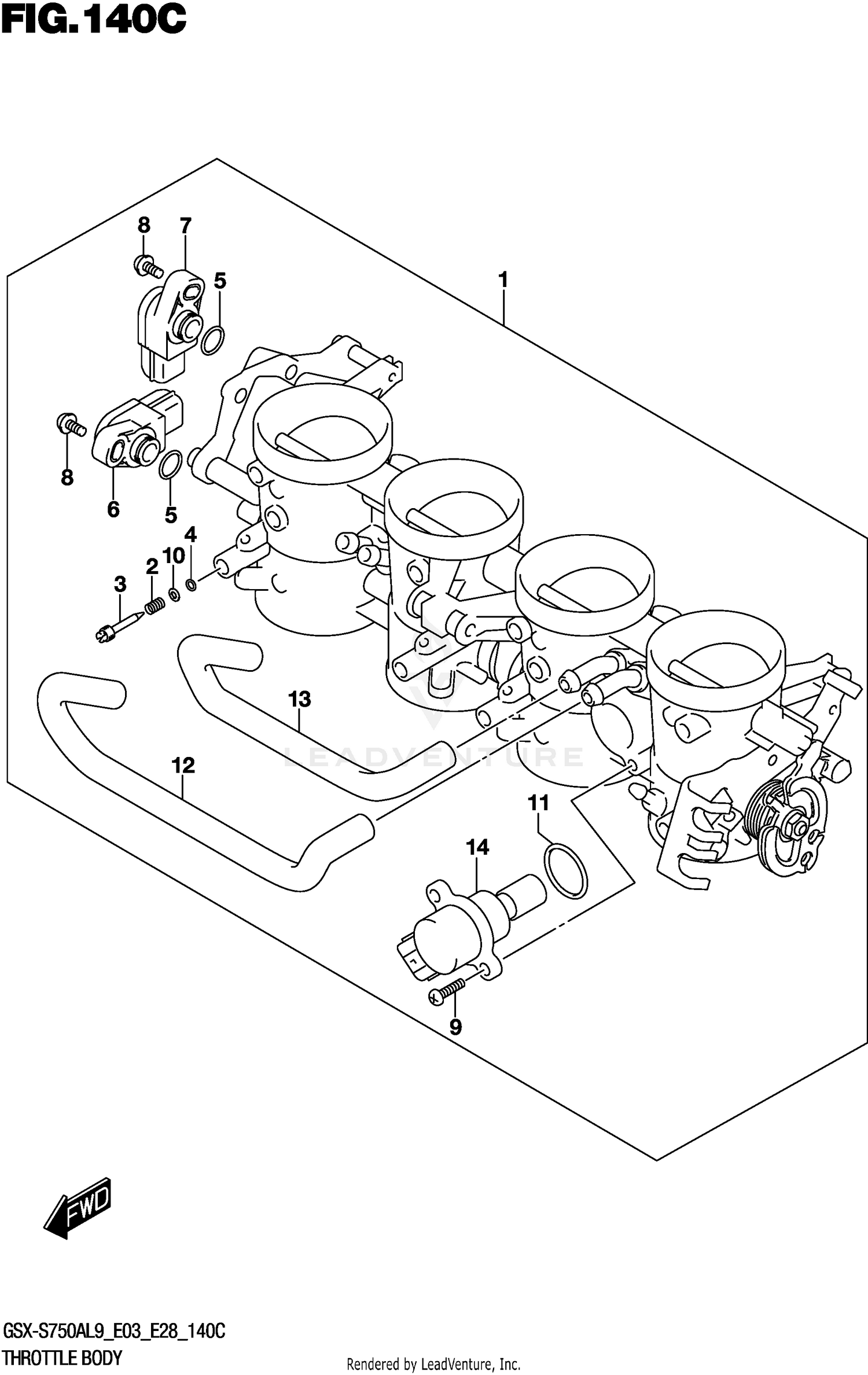 THROTTLE BODY (GSX-S750AL9 E28)