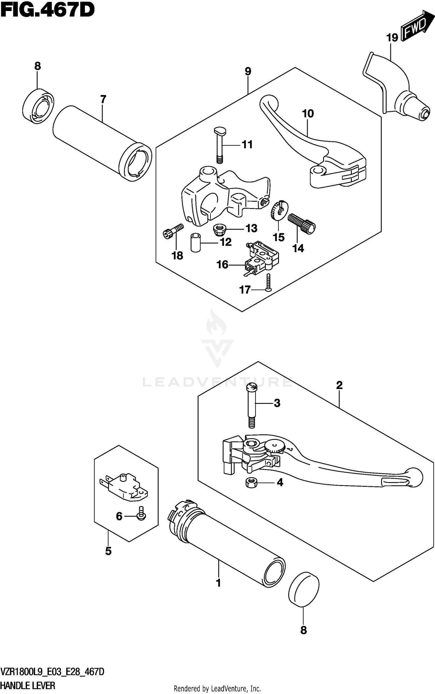 HANDLE LEVER (VZR1800BZL9 E33)