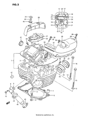 Cylinder Head (rear) Schematic