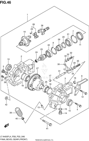 Final Bevel Gear (front) (lt-a400fzl4 P28) Schematic