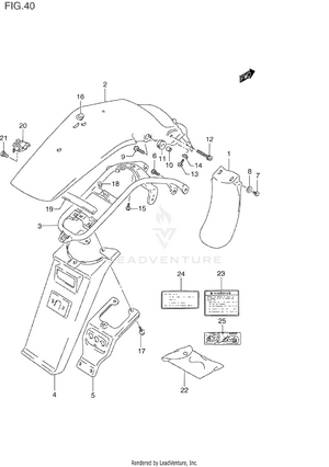 Rear Fender (model L/m/n/p) Schematic