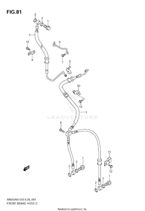 Front Brake Hose (an650ak6/ak7/ak8/ak9) Schematic