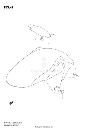Front Fender (model K3/k4/k5/k6) Schematic