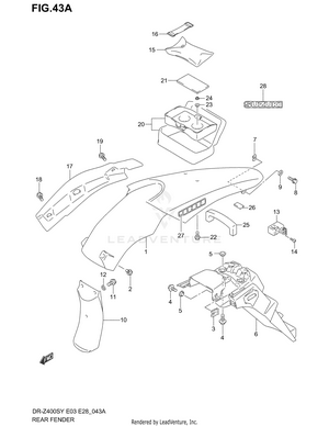 Rear Fender (model K2/k3/k4) Schematic