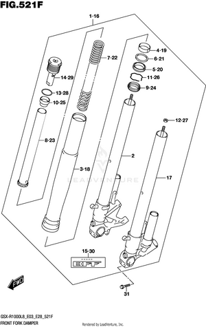 Front Fork Damper (gsx-r1000rzl8 E03) Schematic