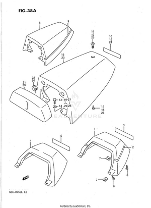 Seat Tail Cover (model K/l) Schematic
