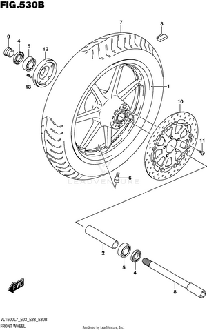 Front Wheel (vl1500bl7 E28) Schematic