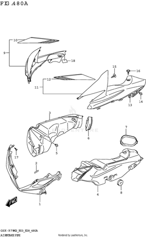 Air Intake Pipe (gsx-r750) Schematic